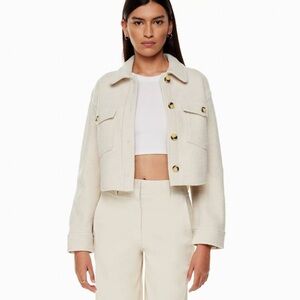 Aritzia Wilfred Free The Ganna™ Cropped Shirt Jacket 100% merino wool